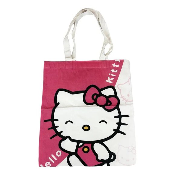 Hello Kitty Handbags - Hello Kitty Pink and White Canvas Tote Bag